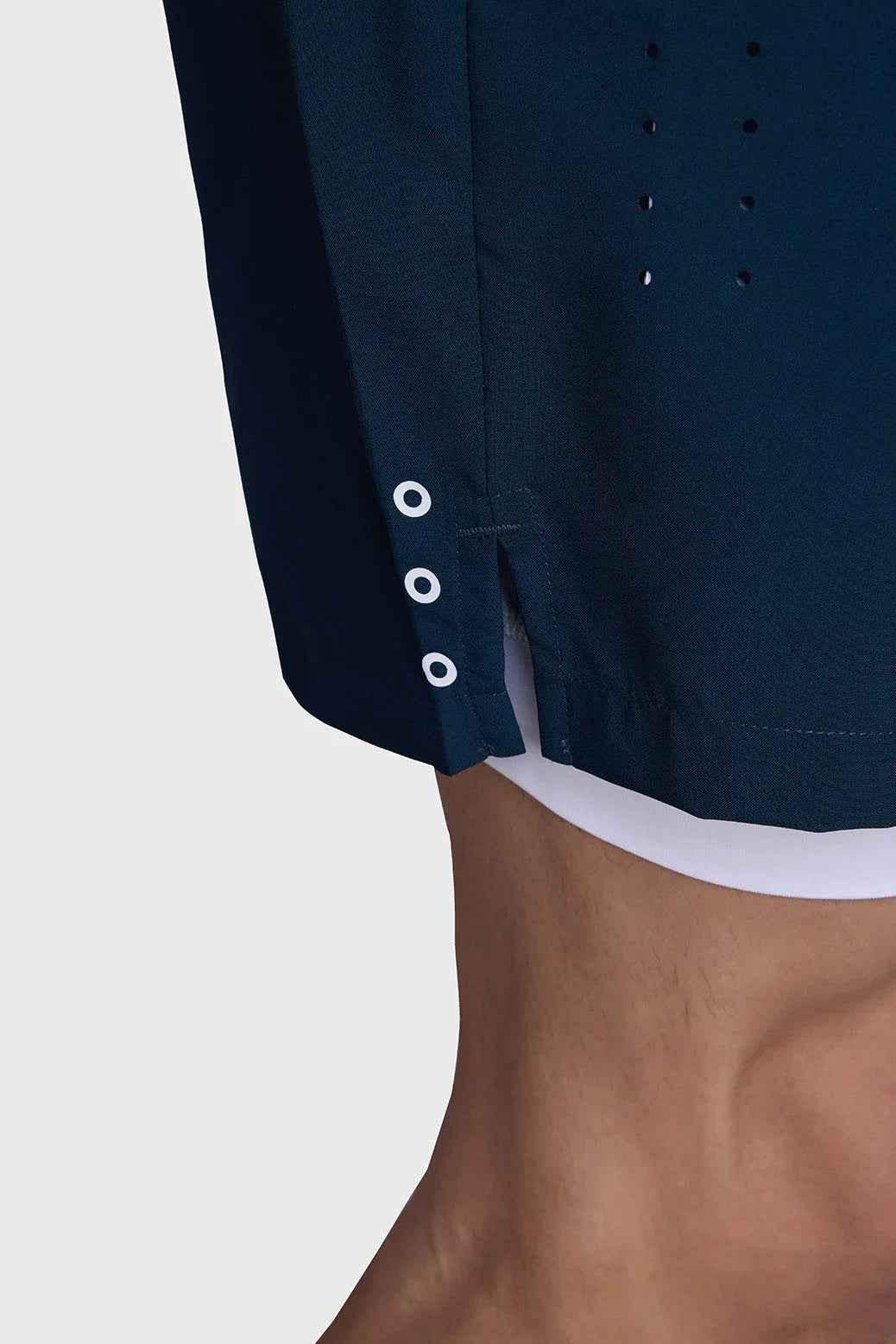 Fuaark Nz 2 in 1 Laser Shorts in pine green, lightweight athletic shorts with sleek laser detailing and comfortable fit.