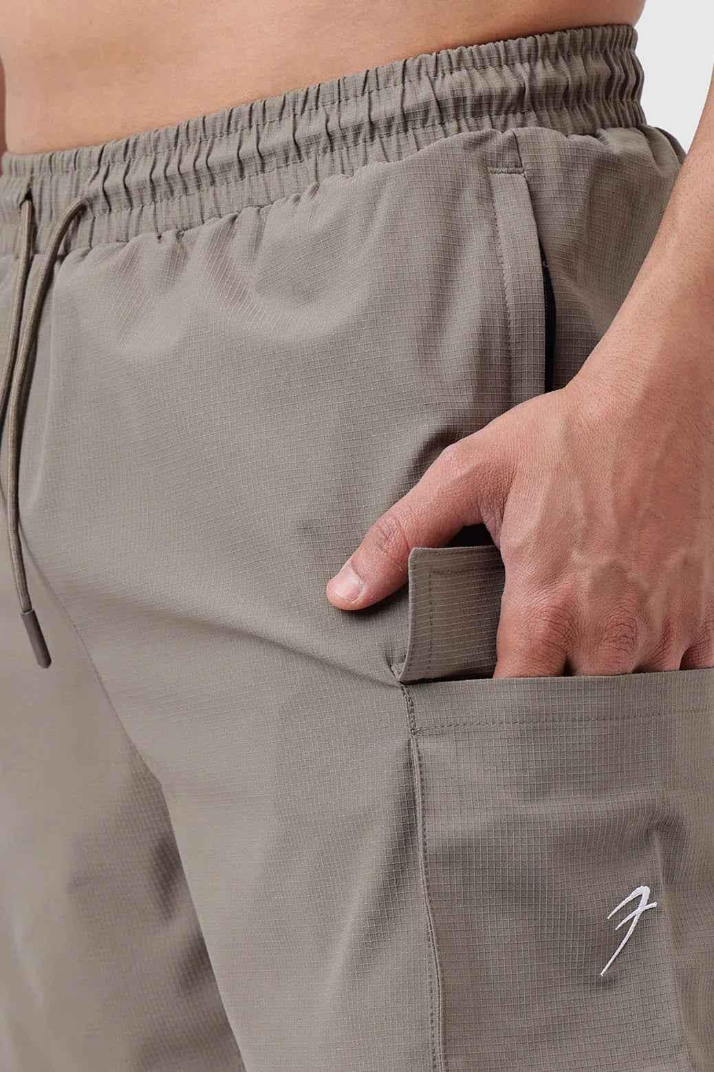 Fuaark NZ Delta Cargo Shorts in brown, casual men's shorts with multiple pockets and comfortable fit.