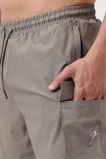 Fuaark NZ Delta Cargo Shorts in brown, casual men's shorts with multiple pockets and comfortable fit.