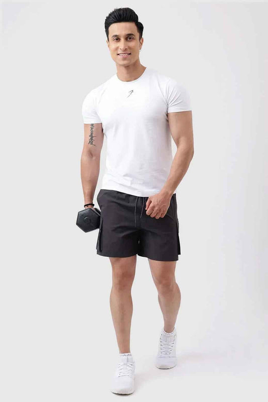 Fuaark Nz Delta Cargo Shorts in grey, casual men's shorts with multiple pockets and durable fabric for everyday wear.
