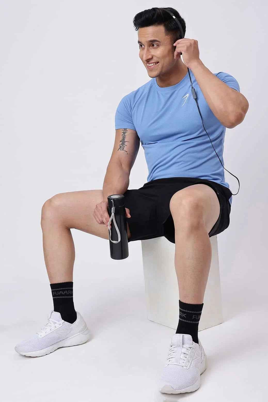 Black Fuaark Nz Edge Shorts with a fitted waistband and athletic design, suitable for casual wear and active lifestyles.