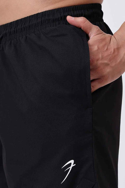 Black Fuaark Nz Edge Shorts with a modern design, featuring a comfortable fit and stylish look for casual wear.