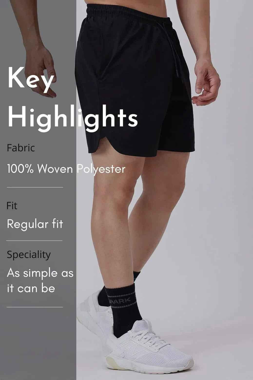 Black Fuaark Nz Edge Shorts, casual men's shorts with a comfortable fit and stylish design, shown on a model.