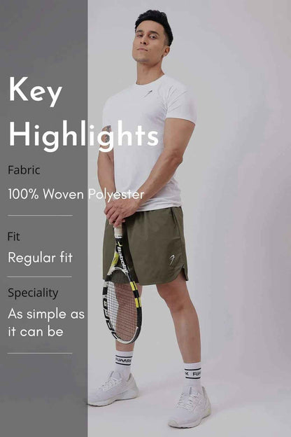 Men's olive green Fuaark Nz shorts with stylish edge design, perfect for casual and outdoor wear.