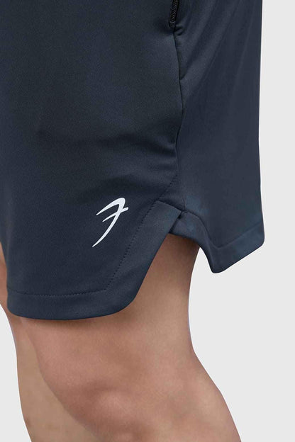 Dark grey Rush shorts by Fuaark Nz, showcasing a comfortable fit and casual style on a model.