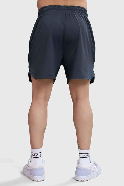 Dark grey Rush shorts by Fuaark NZ, showcasing a comfortable fit and casual style in a close-up image.