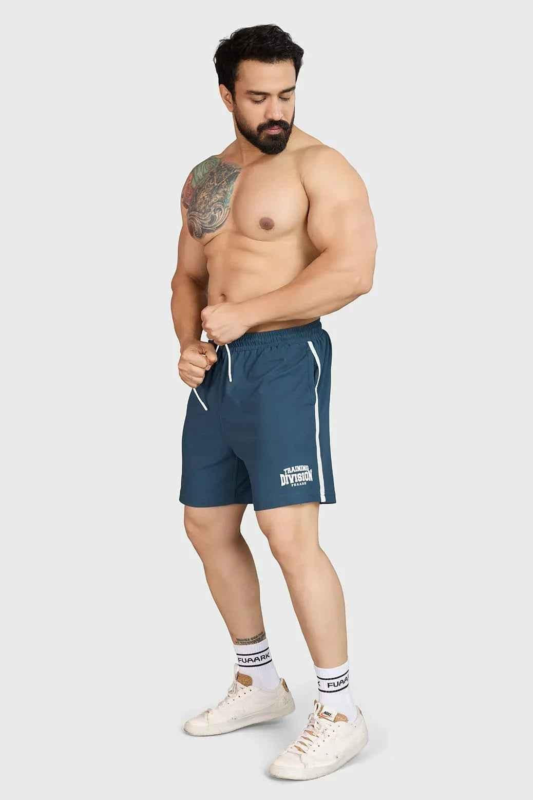 Fuaark Nz Grit Shorts in midnight blue, casual men's shorts with a relaxed fit and durable fabric, suitable for everyday wear.