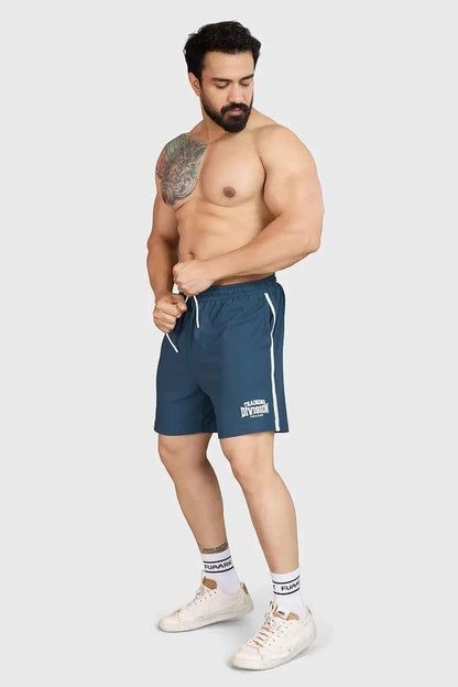 Fuaark Nz Grit Shorts in midnight blue, casual men's shorts with a relaxed fit and durable fabric, suitable for everyday wear.