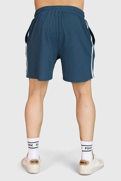 Fuaark Nz Grit Shorts in midnight blue, casual men's shorts with an adjustable waistband and relaxed fit for everyday wear.