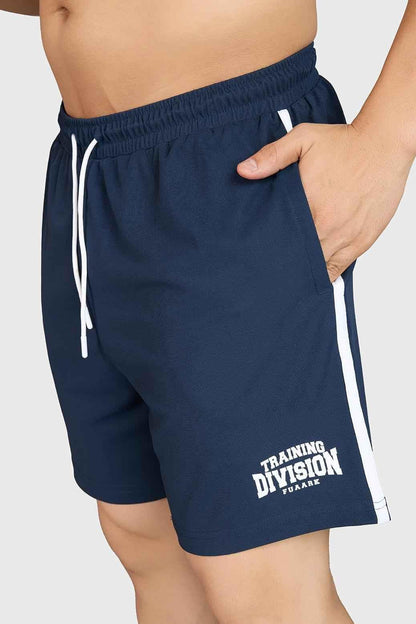 Navy Grit Shorts by Fuaark Nz, casual men's shorts with a relaxed fit and durable fabric, displayed on a plain background.