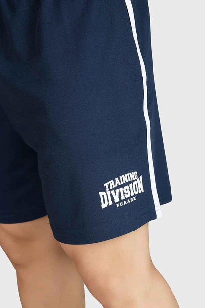 Fuaark NZ Grit Shorts in navy color, casual men's shorts with a relaxed fit and durable fabric, suitable for outdoor wear.