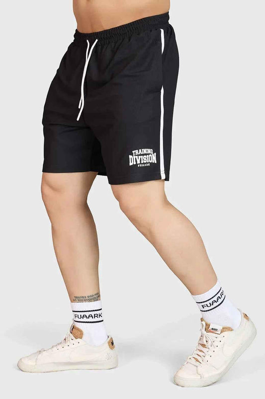 Fuaark Nz Grit Training Shorts for men, black athletic shorts designed to elevate your workout performance.