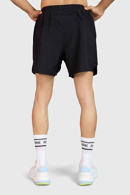 Black Fuaark Nz Hyper 5 Inch Running Shorts, lightweight and breathable for comfort and performance during workouts.