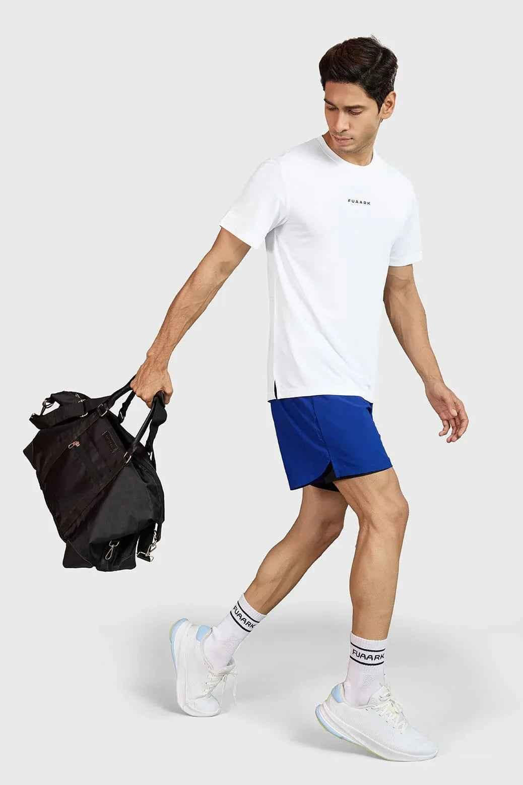 Blue Hyper 5" Running Shorts by Fuaark Nz, lightweight athletic shorts with breathable fabric for optimal performance.