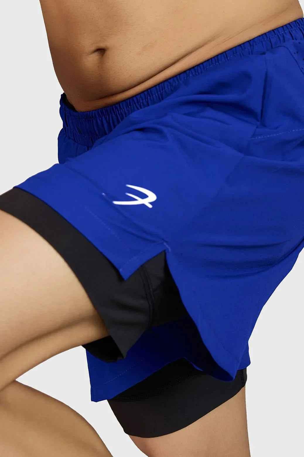 Blue Hyper 5-inch running shorts by Fuaark Nz, designed for ultimate performance and comfort during exercise.