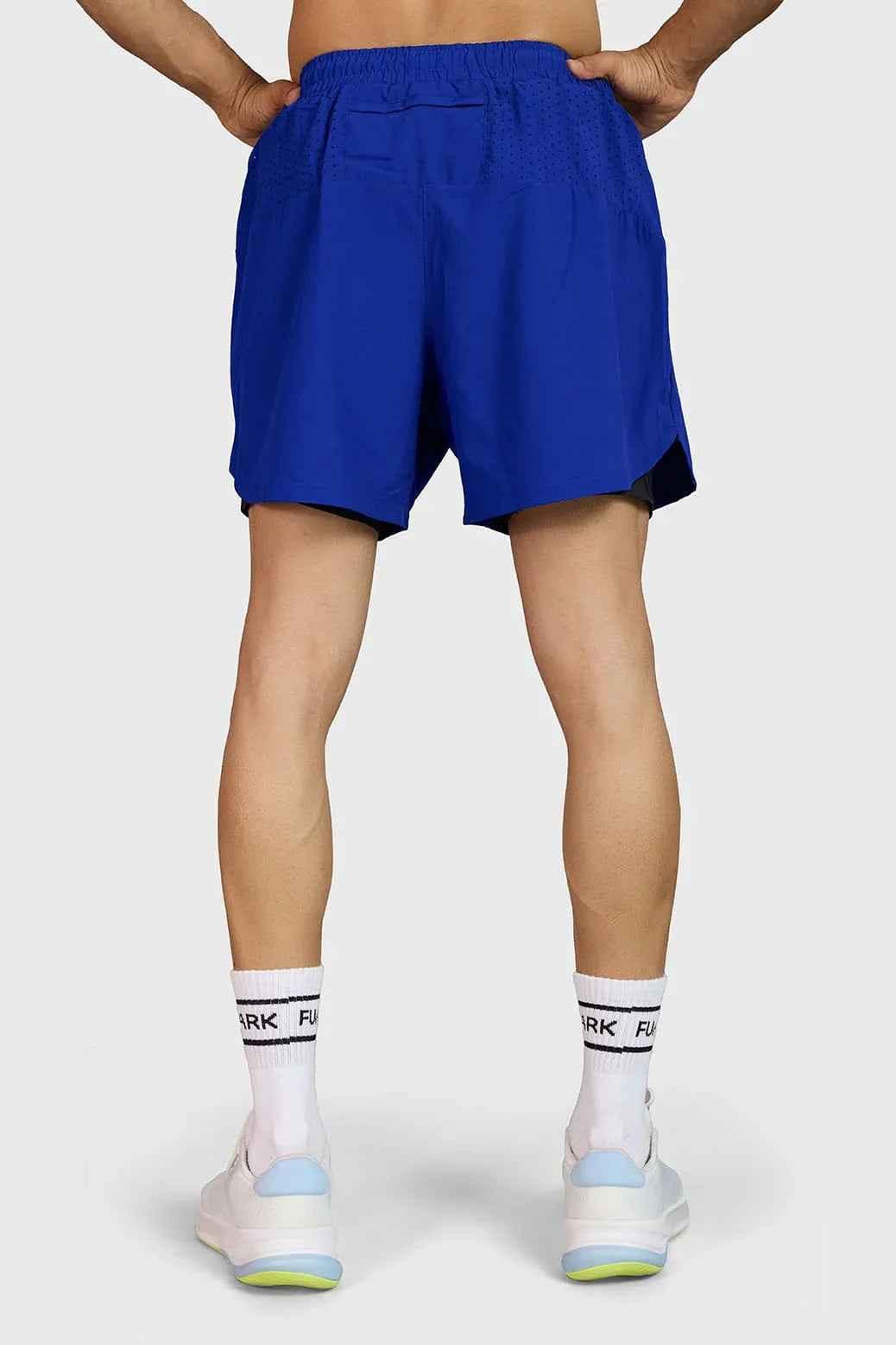 Blue Hyper 5-inch running shorts by Fuaark Nz, designed for ultimate performance and comfort during athletic activities.
