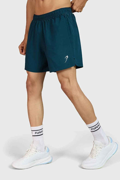Fuaark Nz Hyper 5-inch running shorts in deep green, lightweight athletic shorts with elastic waistband and reflective details.