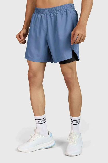 Light grey Hyper 5-inch running shorts by Fuaark NZ, lightweight athletic shorts with a comfortable fit.