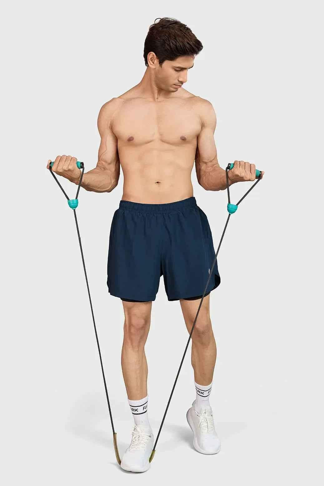 Fuaark Nz Hyper 5-inch navy running shorts, lightweight athletic wear designed for comfort and performance.