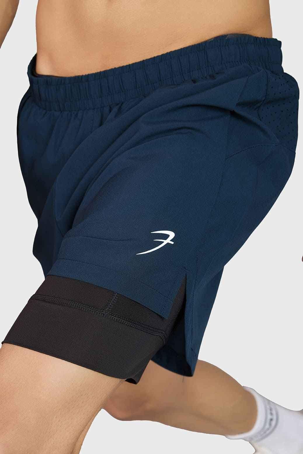 Fuaark Nz Hyper 5-inch navy running shorts, lightweight and comfortable athletic wear, with breathable fabric and athletic fit.