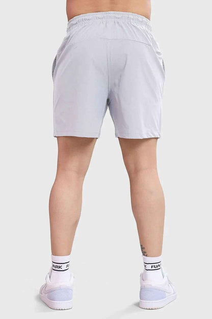 Light grey thread shorts from Fuaark Nz, designed for active lifestyles, featuring a comfortable fit and stylish casual wear.