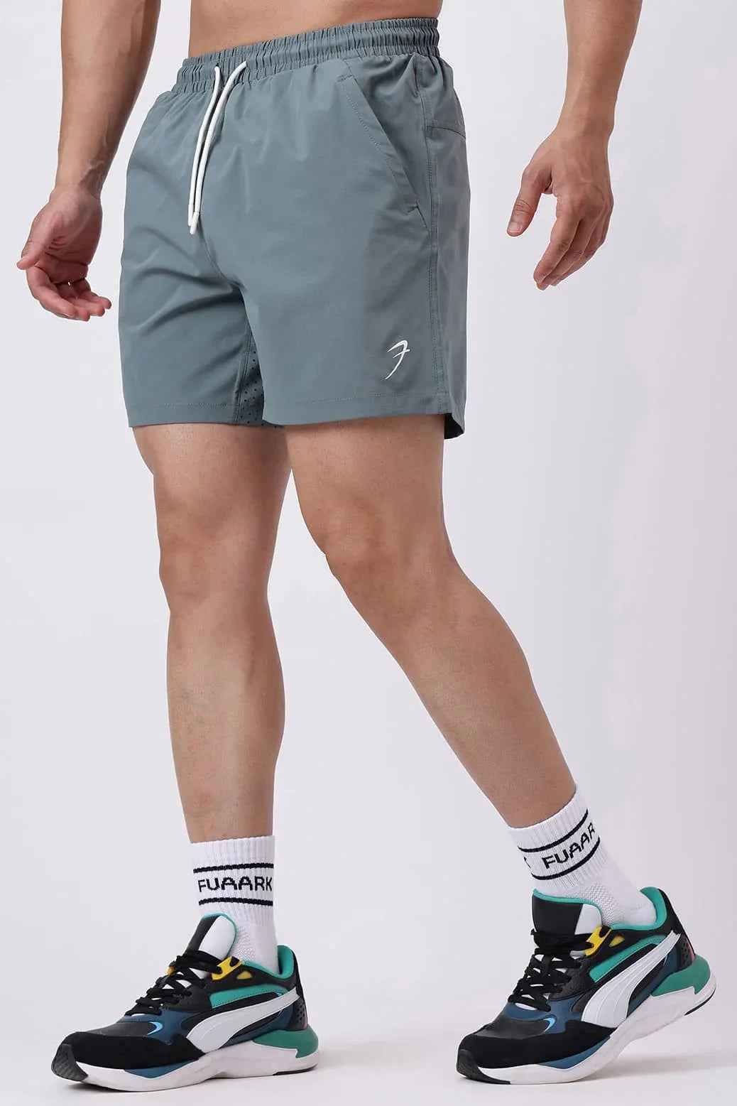 Forest green Nova Shorts by Fuaark Nz, casual athletic shorts with a relaxed fit and comfortable fabric.