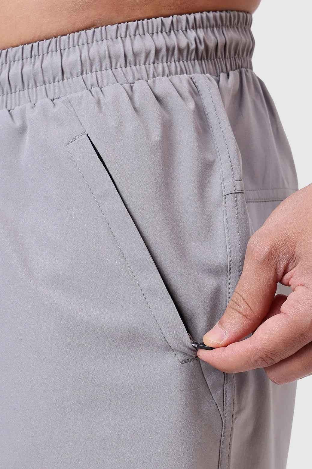 Fuaark Nz Grey Nova Shorts for men, featuring a comfortable fit and stylish design ideal for everyday casual wear.