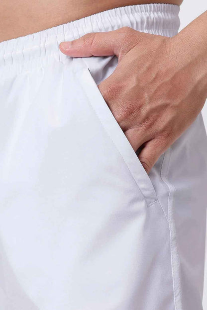 White Nova Shorts by Fuaark Nz, featuring a casual fit and lightweight fabric, ideal for everyday wear.