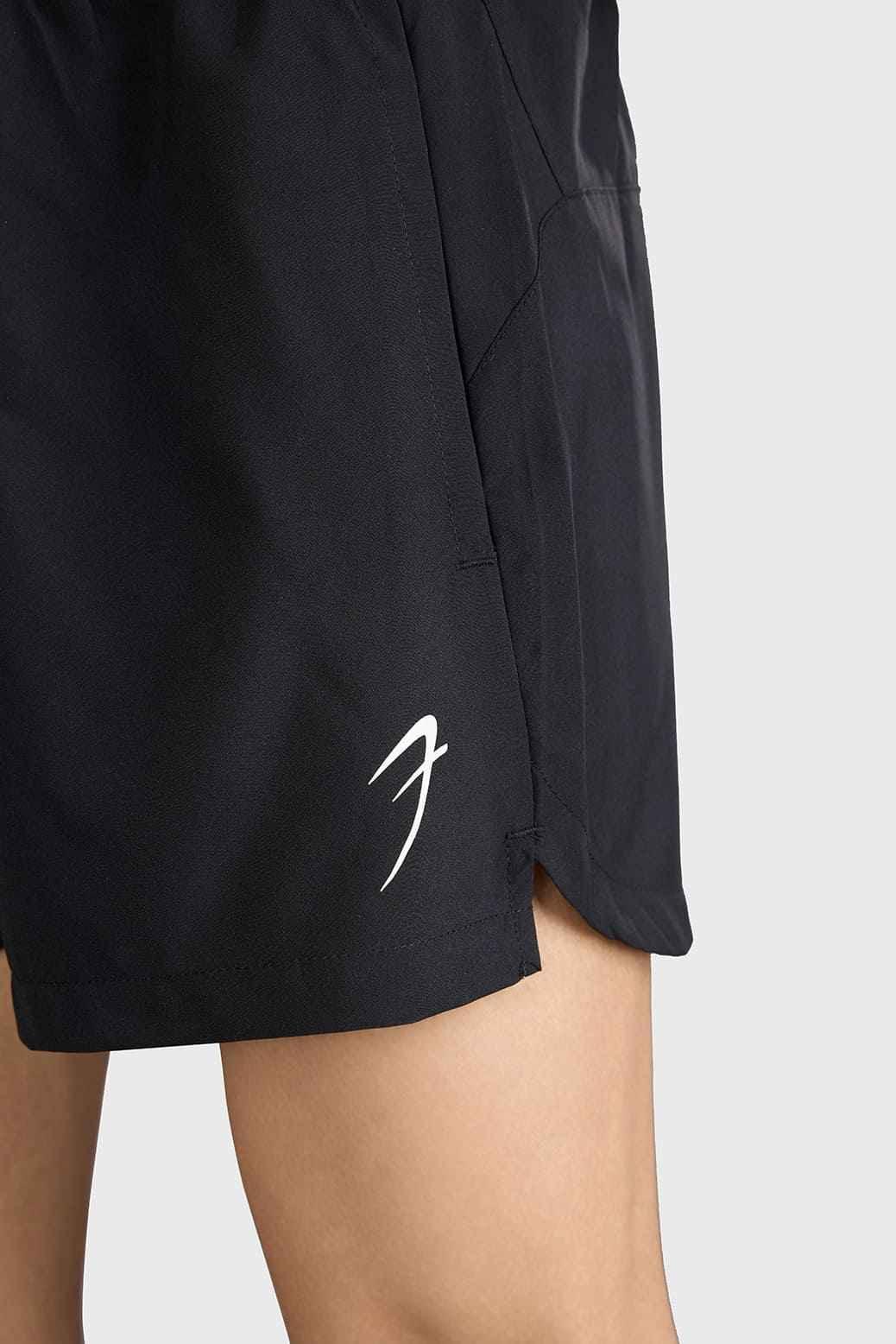 Black Fuaark Nz Pulse 4-inch running shorts, lightweight athletic shorts with a sleek design and comfortable fit.