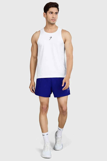Blue Pulse 4-inch running shorts by Fuaark Nz, lightweight athletic shorts with a comfortable fit for running and training.