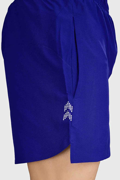 Blue Pulse 4-inch running shorts by Fuaark NZ, lightweight athletic shorts with a comfortable fit for running and active wear.