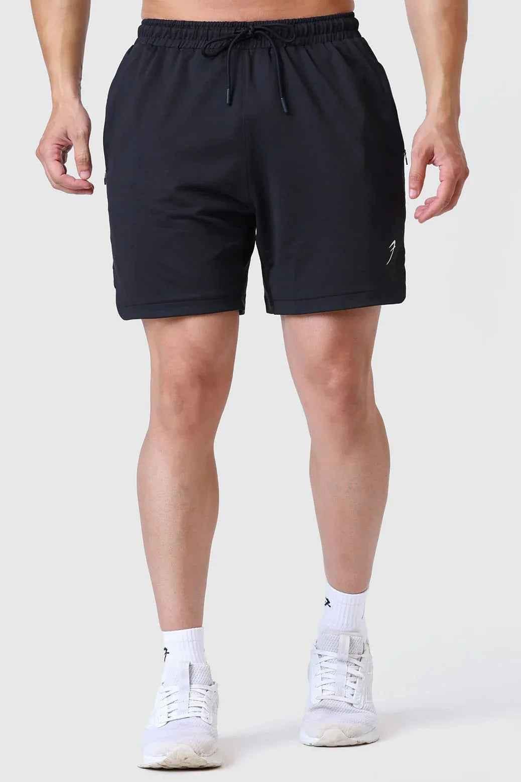 Black Rush Shorts by Fuaark Nz, casual men's shorts with a comfortable fit and stylish design.