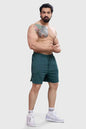 Fuaark Nz Rush Shorts in forest green, casual men's shorts with a relaxed fit and comfortable waistband, suitable for everyday wear.