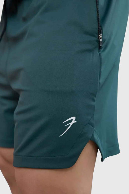 Fuaark Nz Rush Shorts in forest green, casual men's shorts with a relaxed fit, displayed on a neutral background.