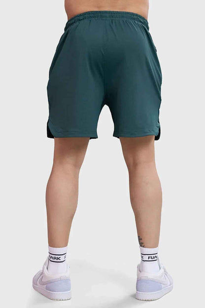 Forest green Rush Shorts by Fuaark Nz, casual men's shorts with a comfortable fit and stylish design.