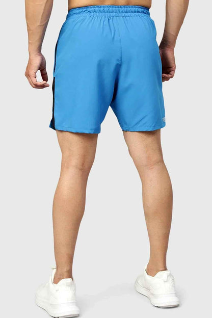 Sky blue Fuaark Nz studio shorts for women, featuring a comfortable fit and stylish design, perfect for casual wear and relaxation.