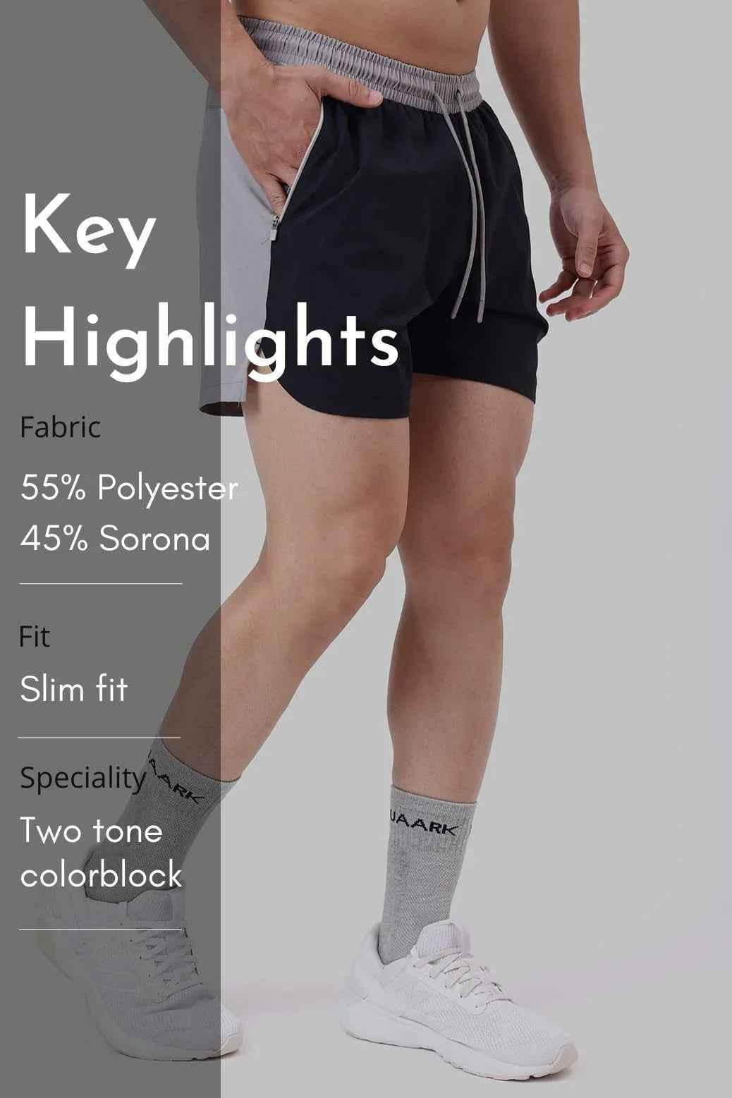 Black Snap Colourblock Shorts by Fuaark Nz featuring vibrant colorblock design and casual fit.
