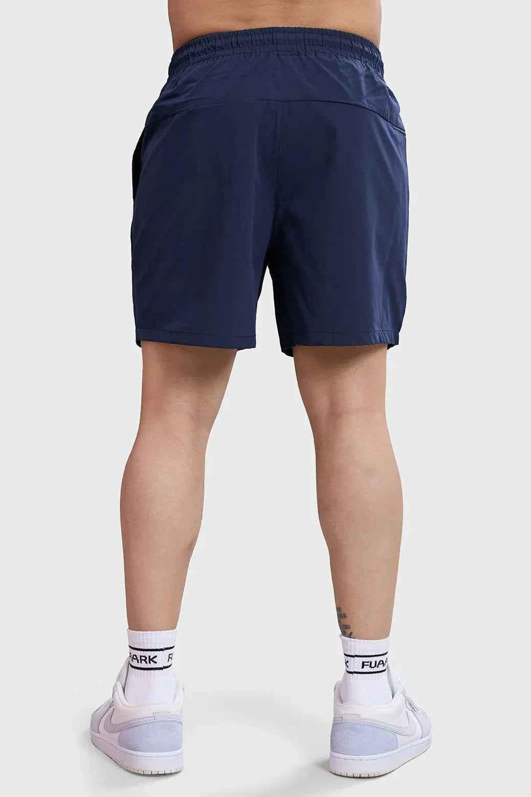 Navy Thread Shorts by Fuaark Nz featuring a relaxed fit, casual style, and lightweight fabric for comfortable wear.