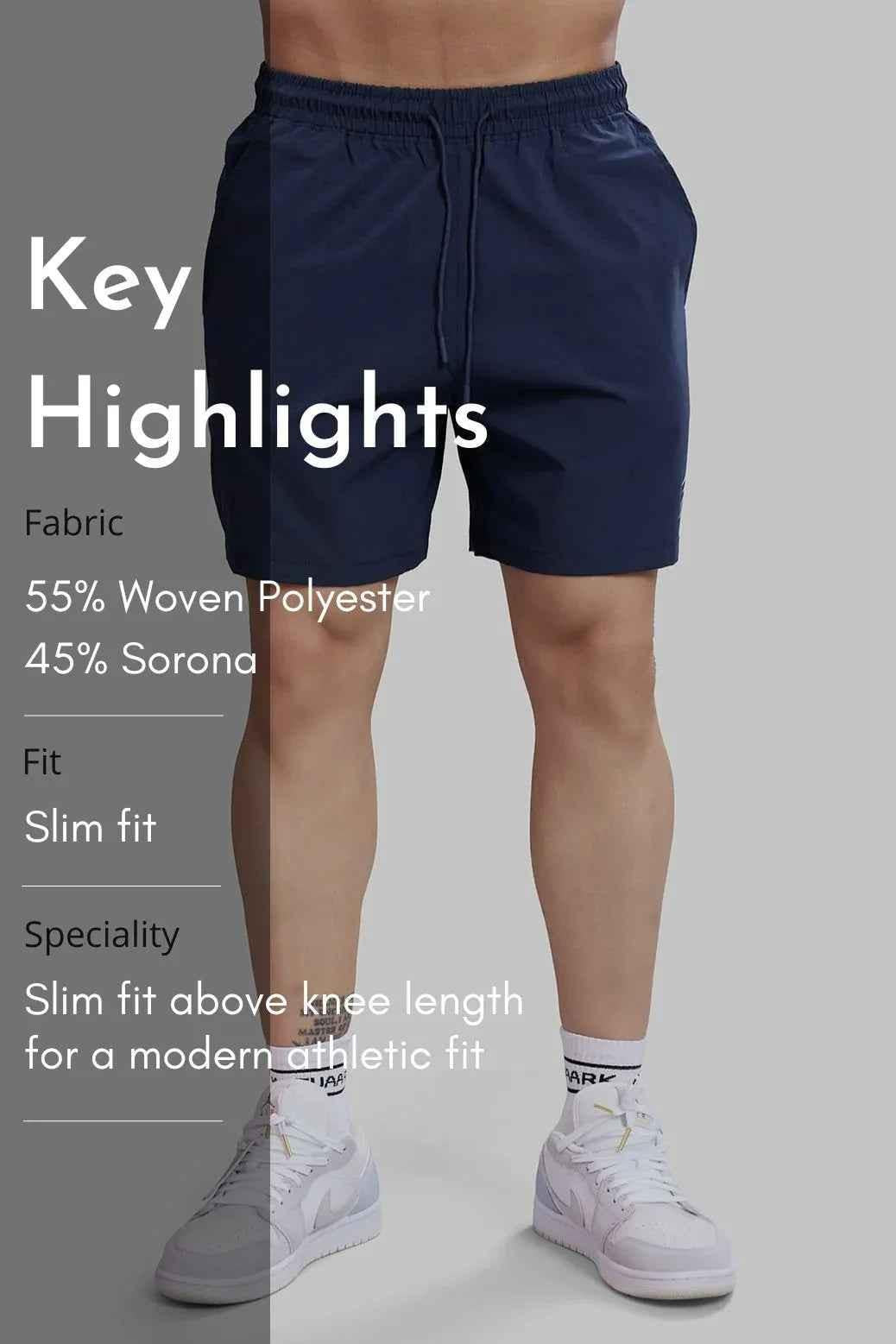 Navy Thread Shorts by Fuaark Nz featuring lightweight fabric and casual fit, perfect for summer wear.