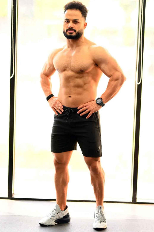 Fuaark Nz Ultra Black Shorts for men, featuring a comfortable fit and stylish design, perfect for casual wear.