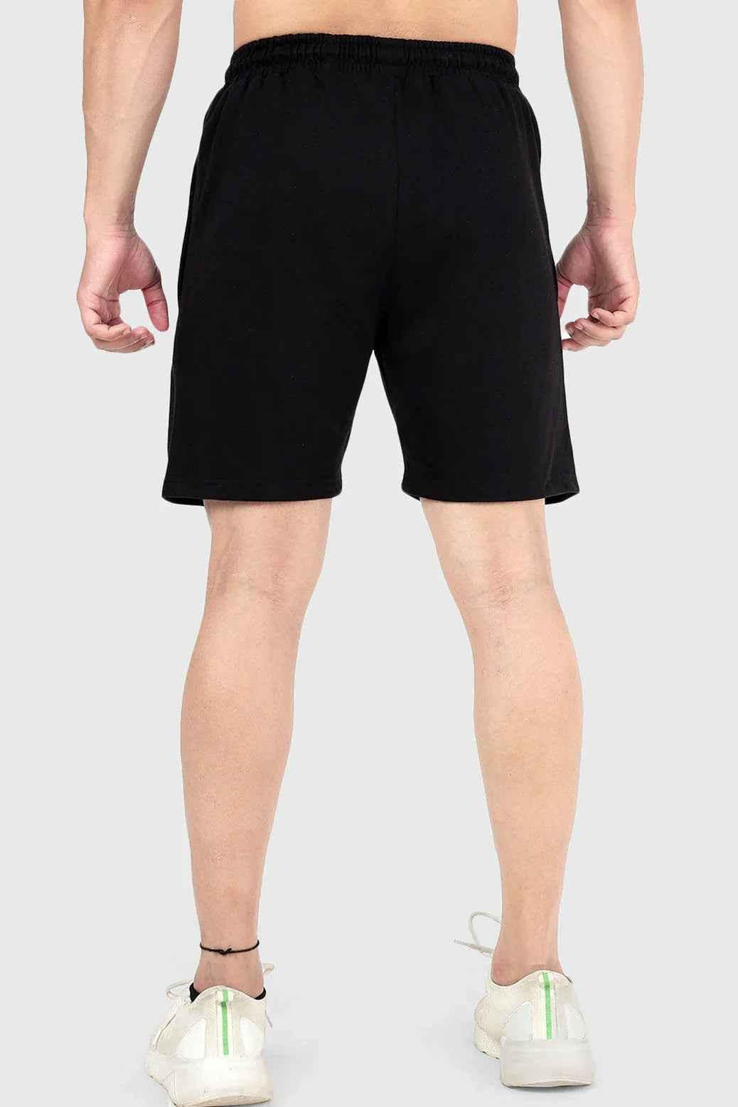 Fuaark Nz Venture Shorts in black, casual men's shorts with a comfortable fit and stylish design, shown on a model.
