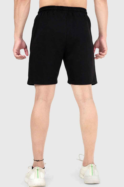 Fuaark Nz Venture Shorts in black, casual men's shorts with a comfortable fit and stylish design, shown on a model.