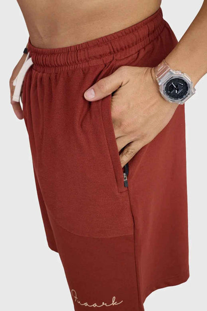 Fuaark Nz Weekend Rust oversized shorts for men, soft and comfortable casual shorts with a relaxed fit.