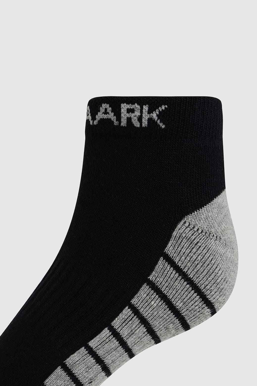 Black and grey Legacy ankle socks by Fuaark Nz, casual and comfortable sock design for everyday wear.