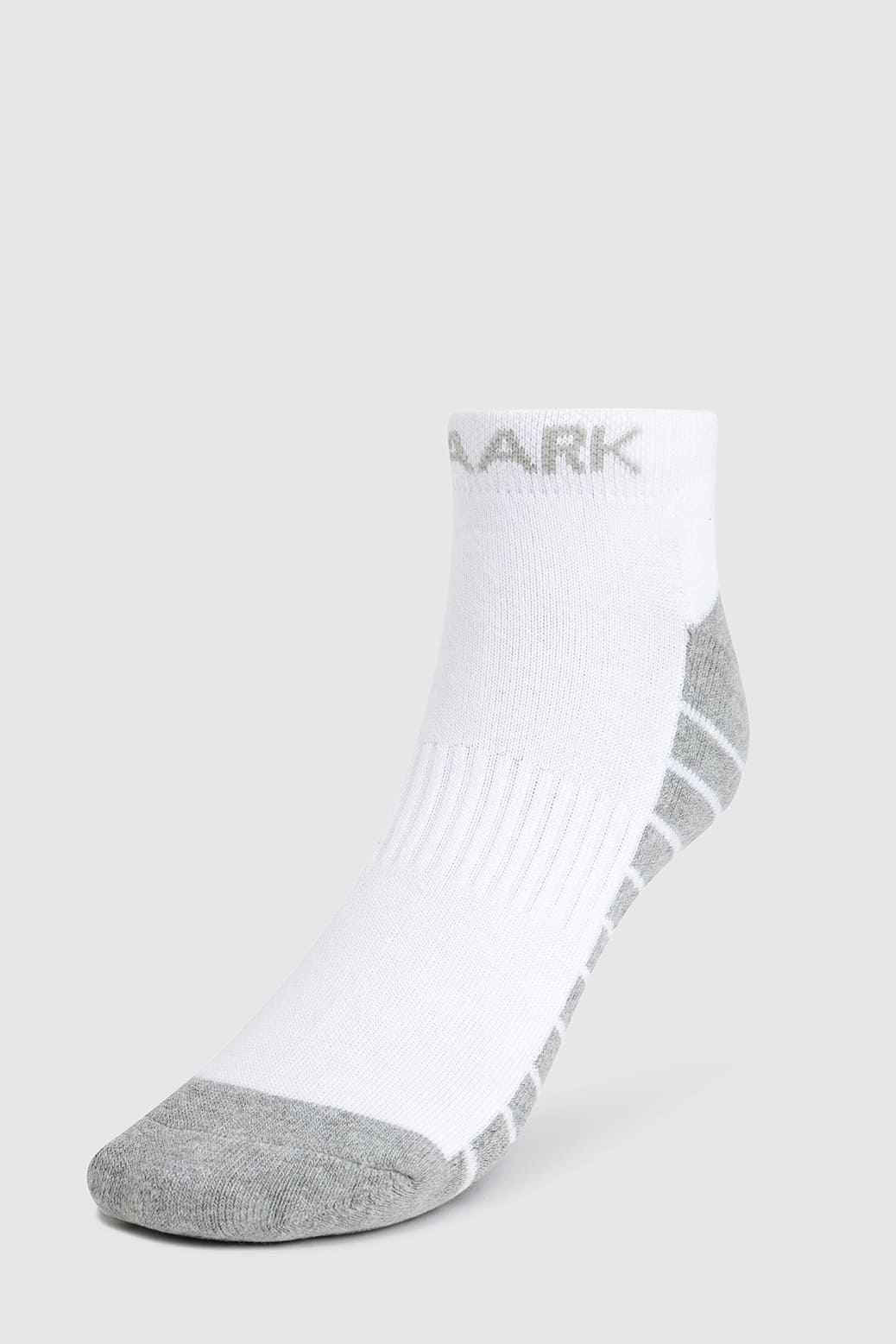 White and grey Fuaark Nz Legacy ankle socks laid flat, showcasing soft fabric and comfortable fit for everyday wear.
