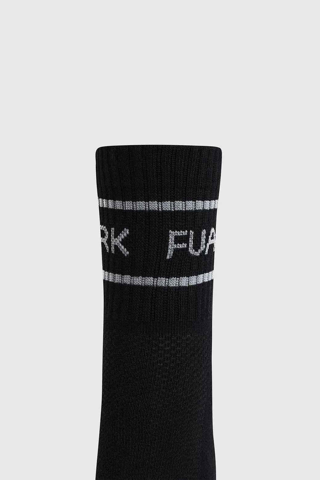 Black and white Legacy Quarter Socks by Fuaark Nz featuring a classic design and comfortable fit.