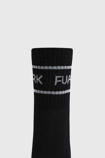 Black and white Legacy Quarter Socks by Fuaark Nz featuring a classic design and comfortable fit.