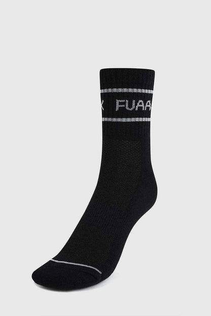 Black and white Legacy Quarter Socks by Fuaark Nz featuring a classic design and comfortable fit.