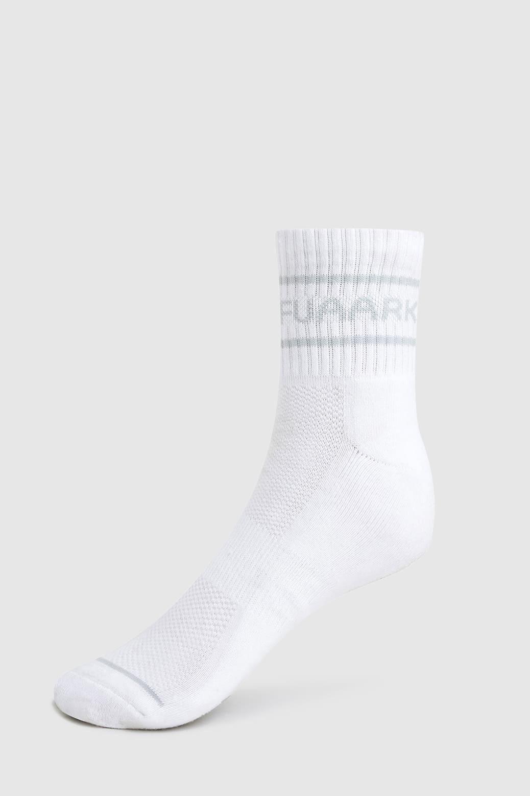 Fuaark Nz Legacy Quarter Socks in white and grey with a comfortable fit and stylish design, suitable for casual wear.
