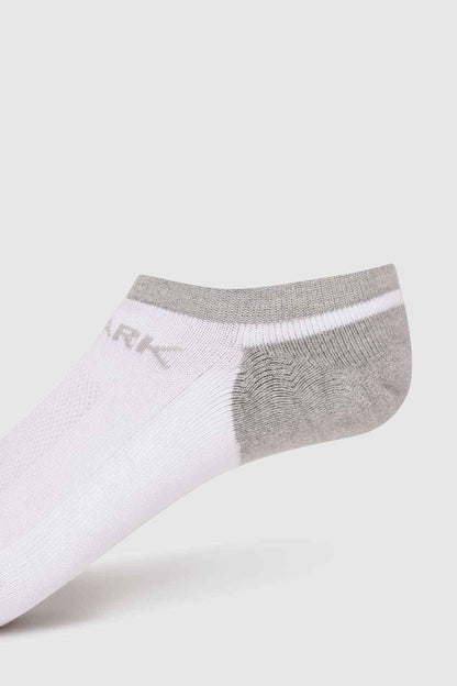 White no show socks by Fuaark Nz displayed on a foot, highlighting their low-cut design and comfortable fit.